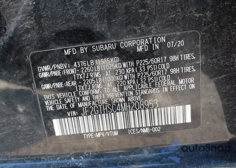 2021 Subaru Crosstrek Sport from USA, damaged, VIN JF2GTHSC4MH208953